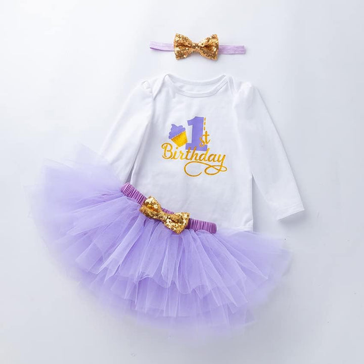 UUAISSO Baby Mädchen Mein 1. Geburtstag Outfits Kurzarm Cake Smash Rock Pailletten Tutu Prinzessin K