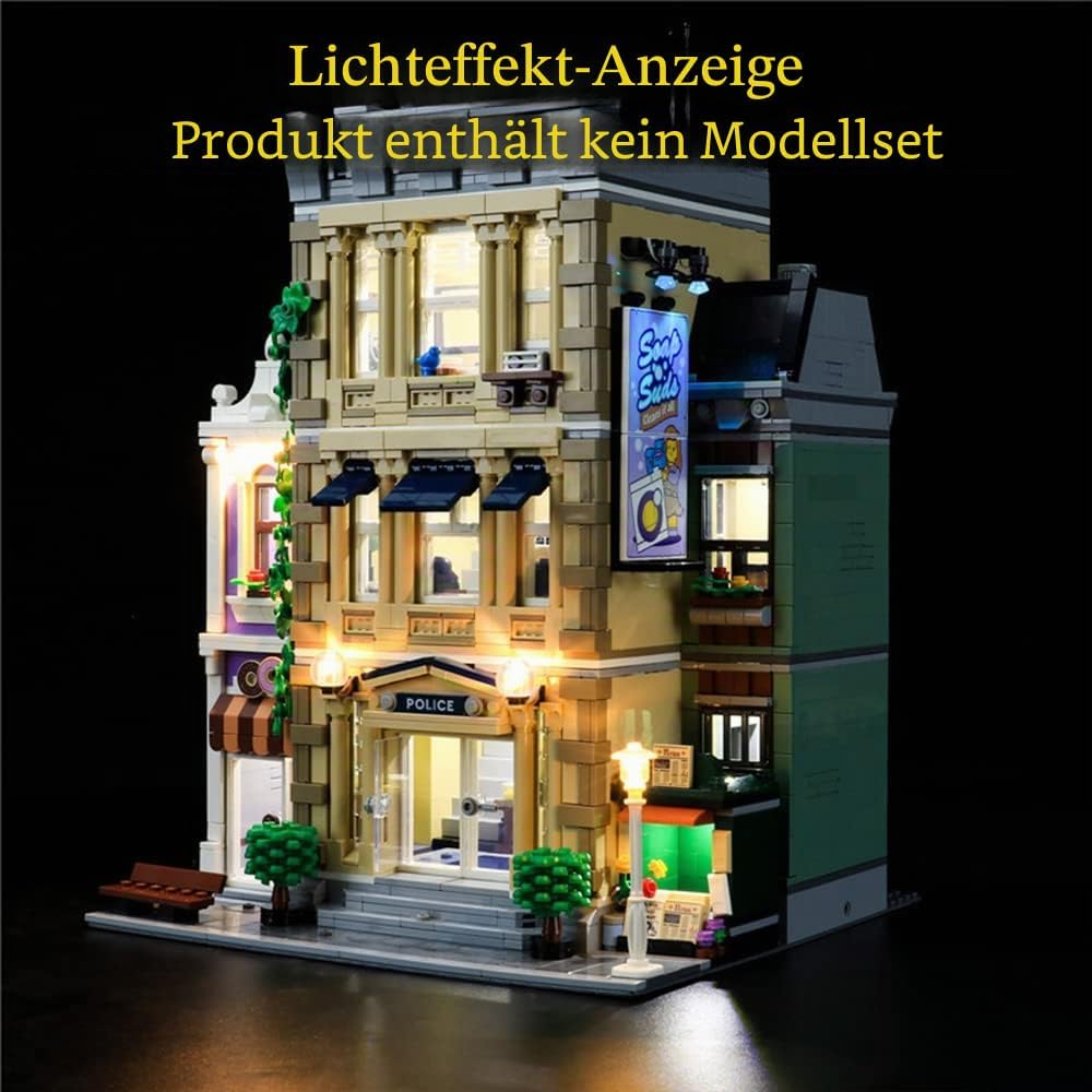 GEAMENT LED Licht-Set Kompatibel mit Lego Polizeistation (Police Station) - Beleuchtungsset für Crea