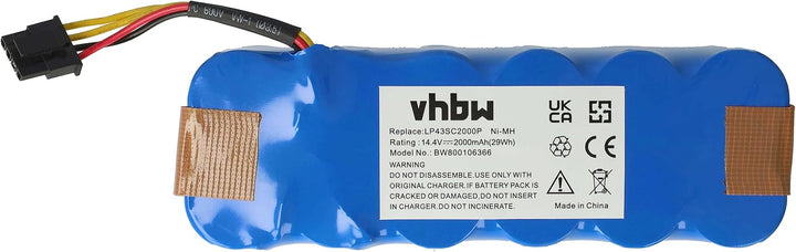 vhbw Akku Ersatz für LP43SC2000P für Profimaster Robot 2712, Ariete Briciola 2711, 2712, 2713, 2717,