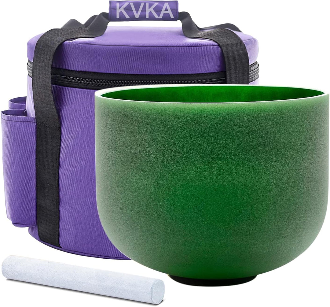 KVKA 25cm Klangschalen, 432Hz F note 10 inch Grün Chakra Sound Healing Klangschale für Meditation St