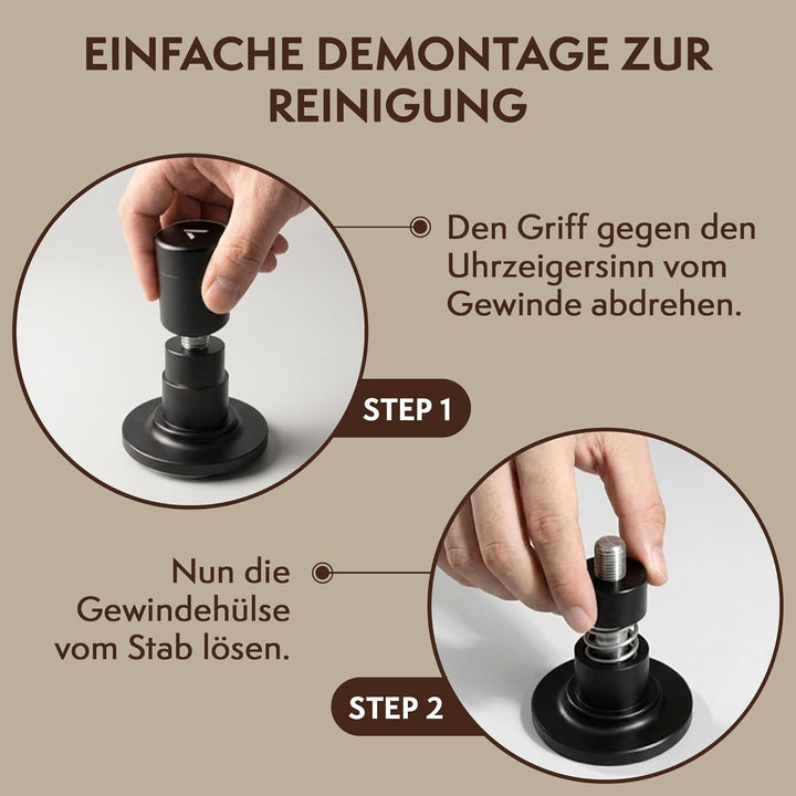 2-in-1 Espresso Tamper 51 mm mit WDT Tool – Kalibrierter 30-lb Tamper & 12-Nadel Espresso-Nadelverte