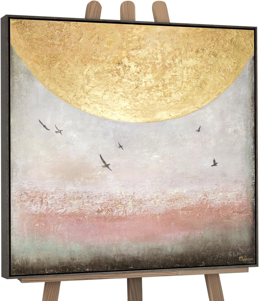 YS-Art XXL Abstrakt Acryl Gemälde auf Leinwand Sonnenenergie II handgemalt Wandbilder Wohnzimmer mod