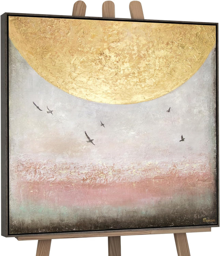 YS-Art XXL Abstrakt Acryl Gemälde auf Leinwand Sonnenenergie II handgemalt Wandbilder Wohnzimmer mod