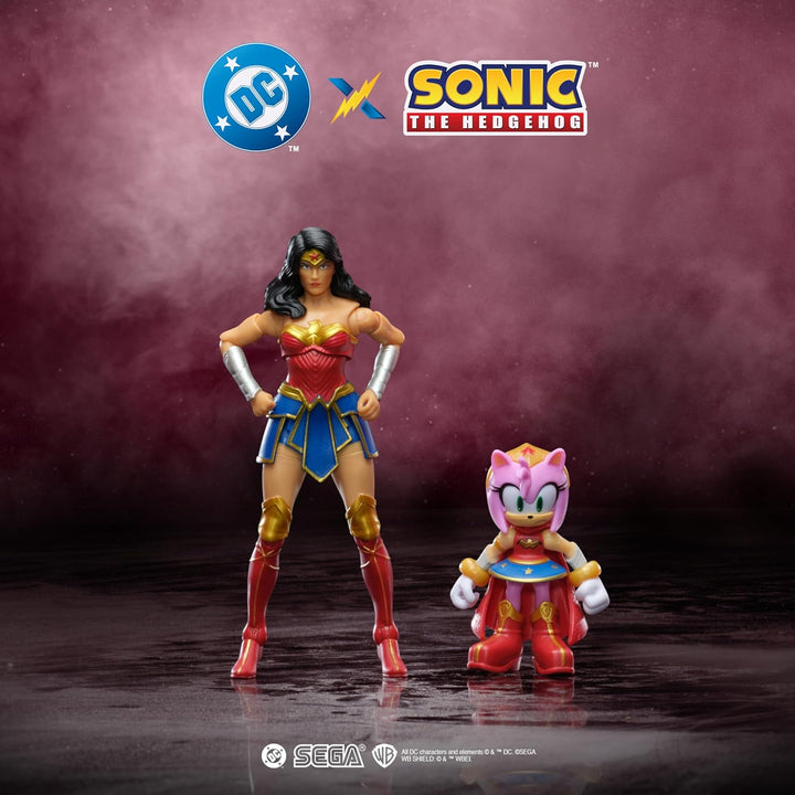 DC x Sonic Amy & Wonder Woman Actionfiguren-Multipack, Jakks Pacific, enthält eine 6,35 cm grosse Am
