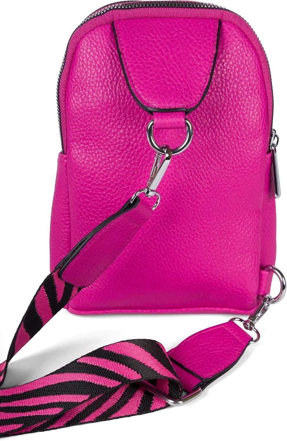 styleBREAKER Damen One Shoulder Rucksack, gemusterter Schultergurt, Einfarbige Crossbody Bag, Cityru