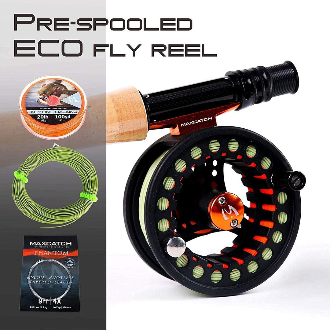 MAXIMUMCATCH ECO Serie Fliegenrolle grosser Spulenkern mit Druckguss-Aluminum-Körper Fliegenfischen
