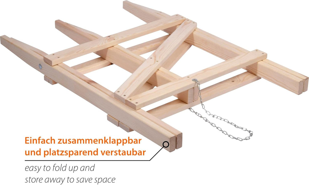 dobar® green label 56080FSCe Sägebock klappbar | Sägehilfe Massivholz | Sägegestell für Kaminholz |