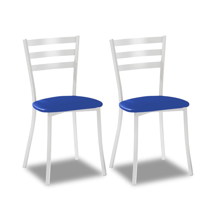 ASTIMESA SCRRAZ Zwei Küchenstühle, Metall Aluminium Kunstleder, blau, Altura de asiento 45 cms