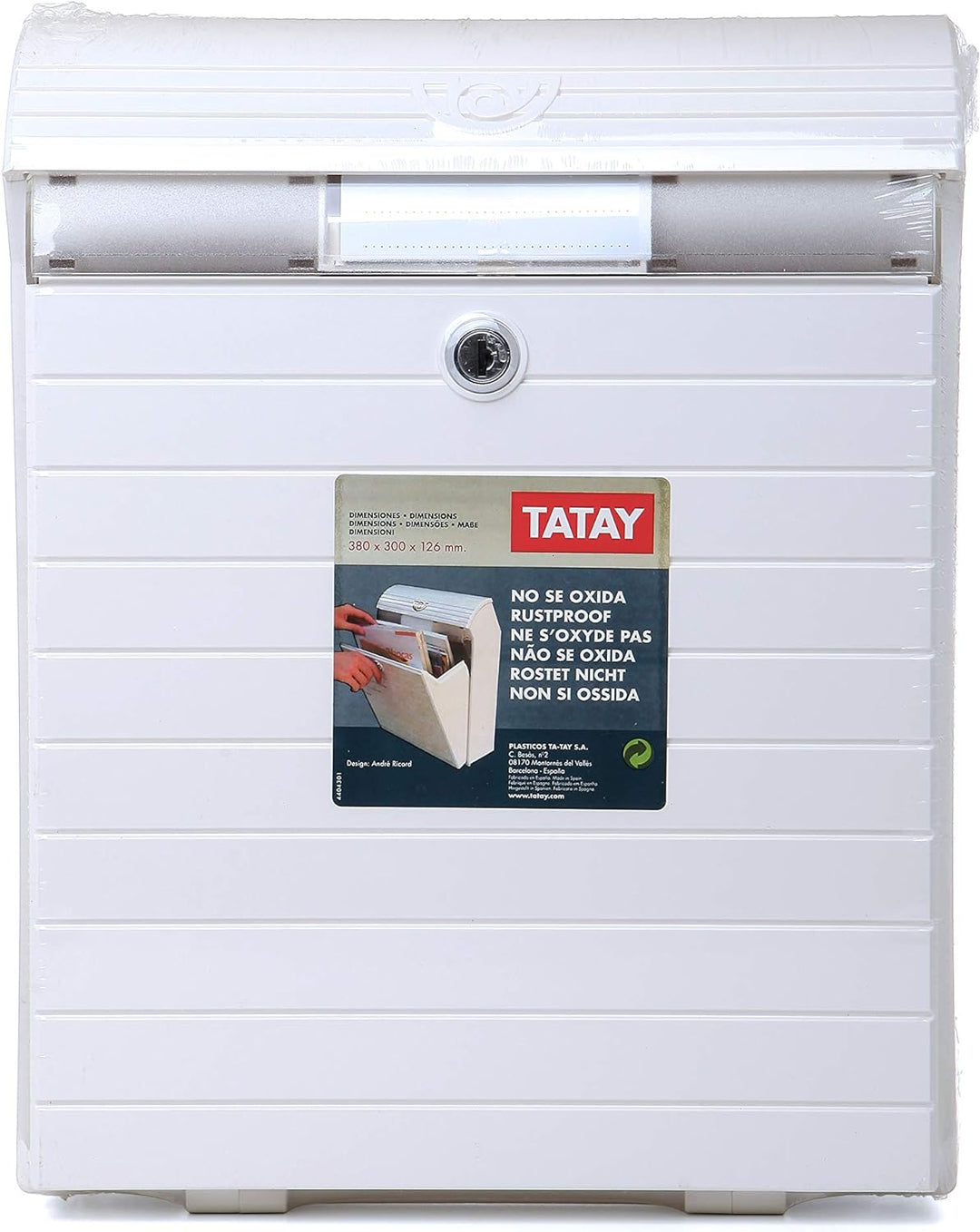 TATAY Aussenbriefkasten, Grossformat, in Grün, sehr solide, wasserdicht, mit optimalem Platz für Zei