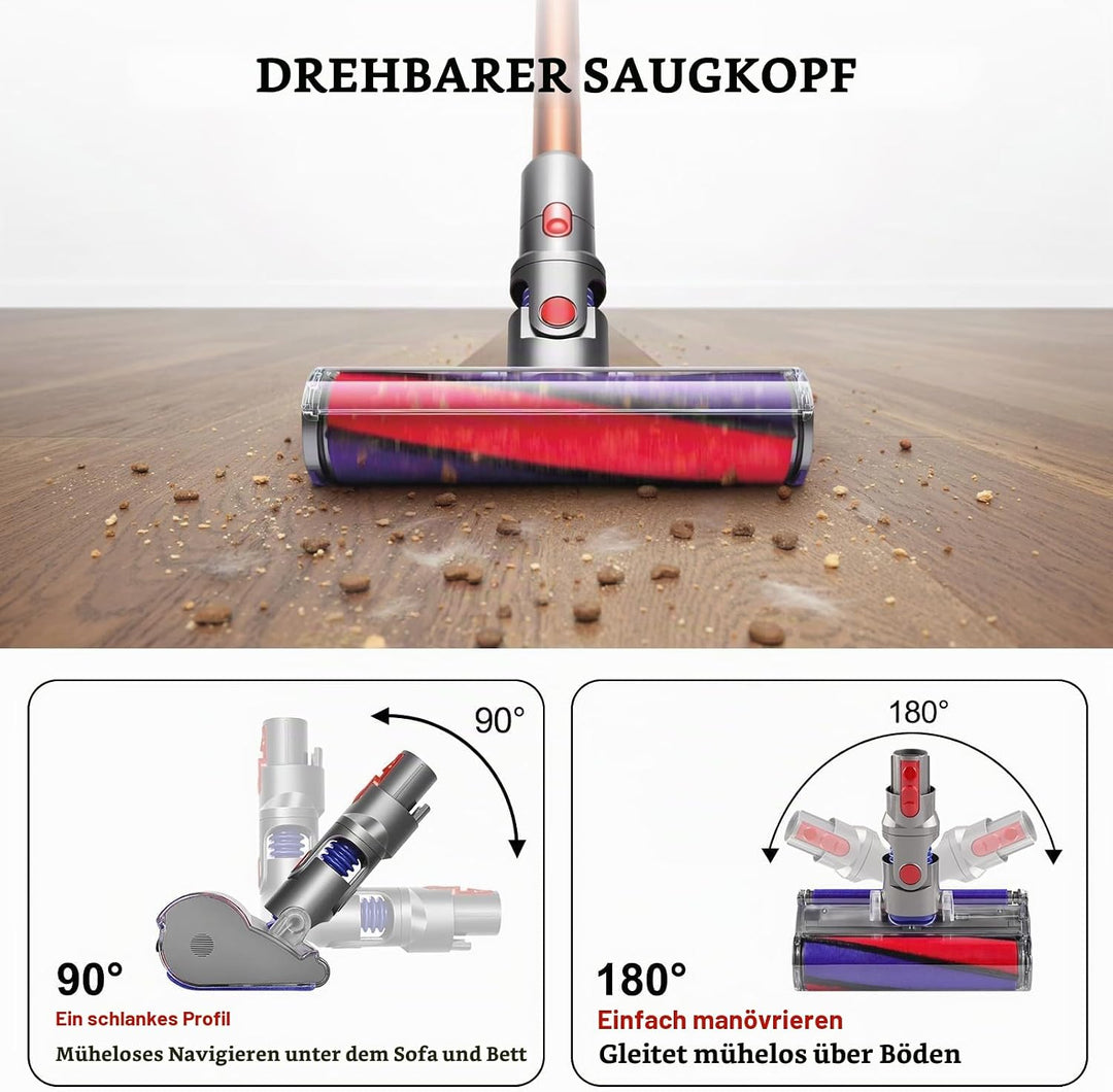 Softwalze Bodendüse für Dyson V7 V8 V10 V11 V15 SV10 SV11 SV12 SV14 SV15 SV22 SV25 SV27 SV28 SV37 St