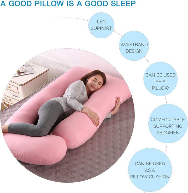 SHANNA Schwangerschaftskissen Seitenschläferkissen Stillkissen U Förmiges XXL Stützkissen 70*145CM G