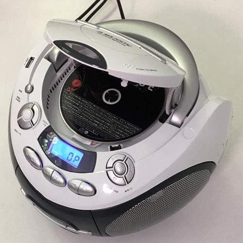 Majestic AH 2387R MP3 USB - Tragbare Boombox mit CD/MP3-Player, USB-Eingang, Kassettenrekorder, Kopf
