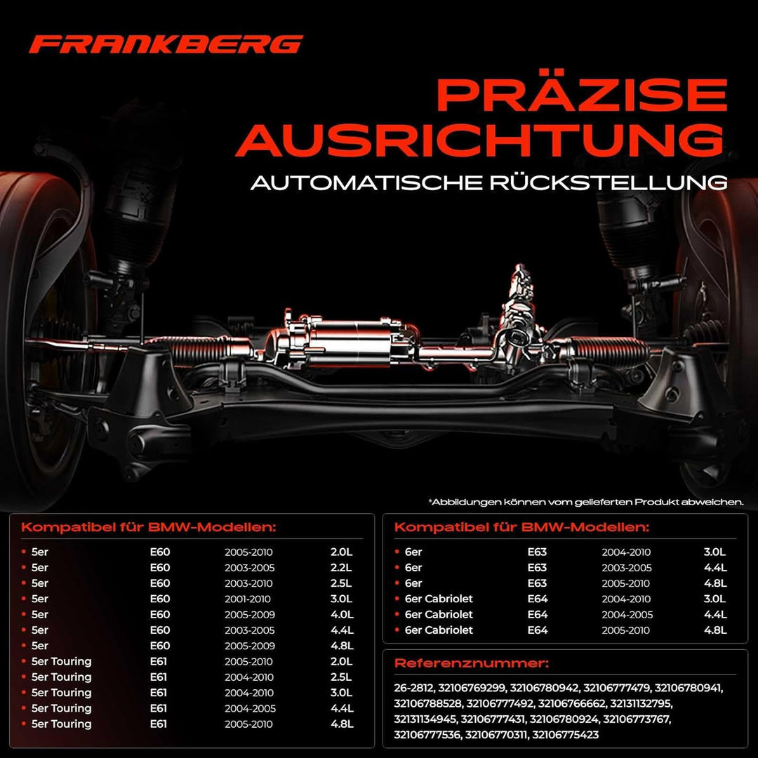 Frankberg Lenkgetriebe Servolenkgetriebe Hydraulisch für Linkslenker Kompatibel mit 5er E60 2.0L-4.8