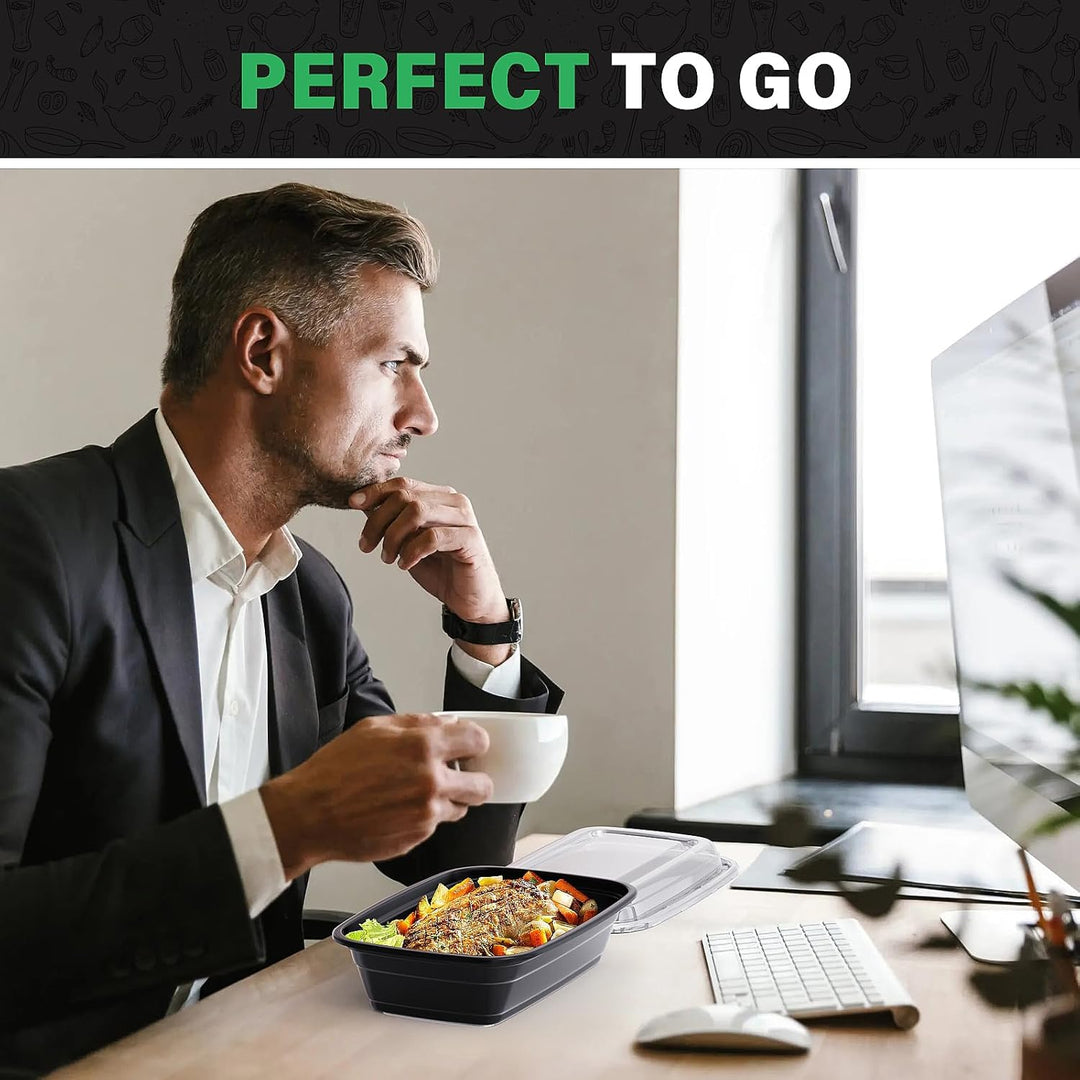 WUHUIXOZ 50 Stück 32oz Meal Prep Container mit, Prämie Wiederverwendbar Behälter für die Zubereitung