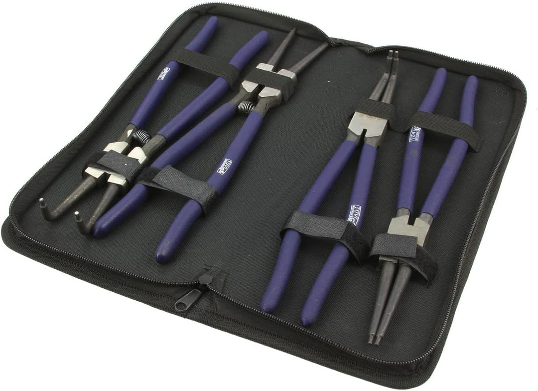 Seeger Elastische Ringzange Set 12 Zoll 4 Stück 300 mm mit Tasche