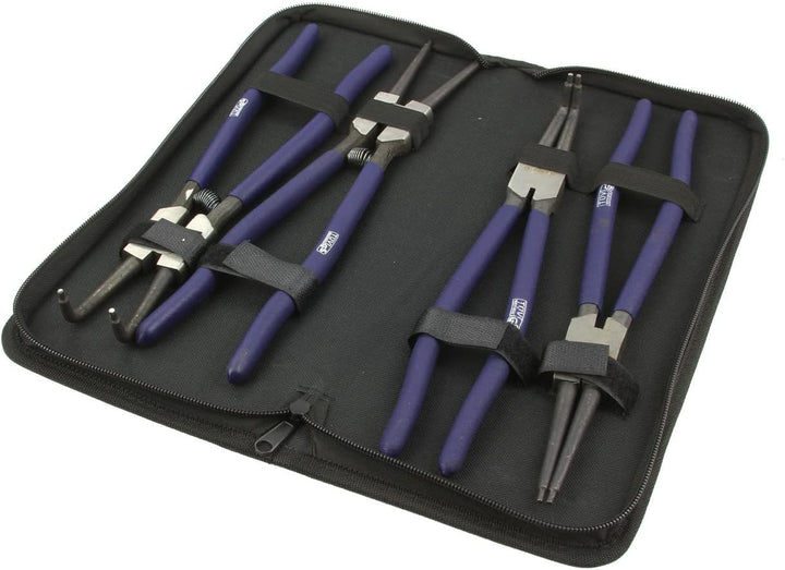 Seeger Elastische Ringzange Set 12 Zoll 4 Stück 300 mm mit Tasche