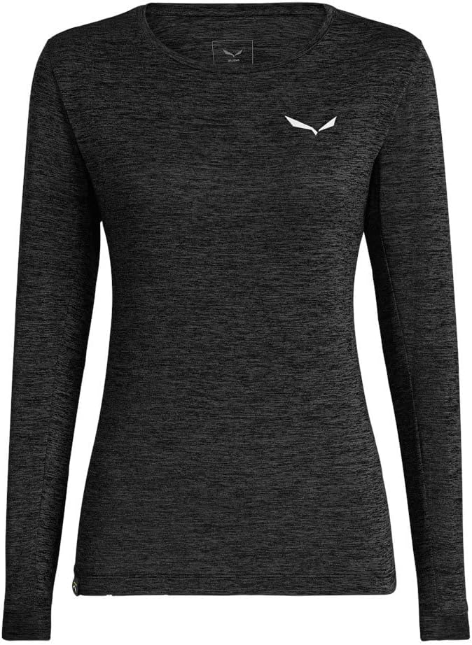 Salewa Damen Puez Melange Dry W L/S Tee Langarmshirt 38 Black Out Melange, 38 Black Out Melange