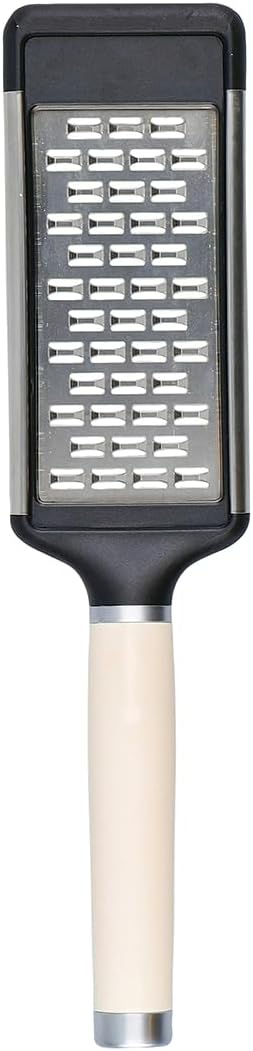 KitchenAid Käsereibe, 2-seitige Reibe aus geätztem Edelstahl mit mittelfeinen Reibelöchern – Almond