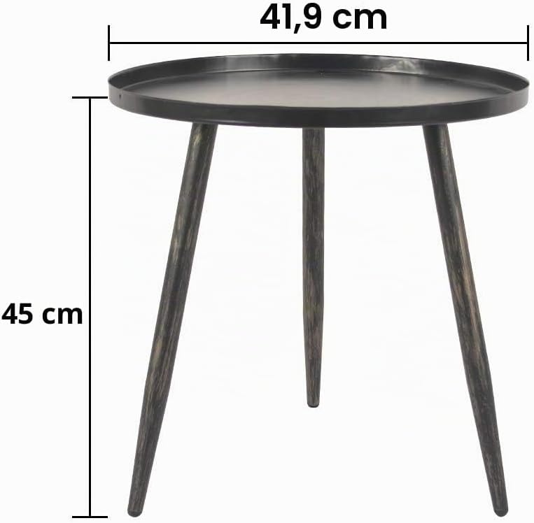 H JINHUI Beistelltisch aus Metall, 45 cm, für Wohnzimmer, rundes Sofaende, Couchtisch, Snack-Tisch,