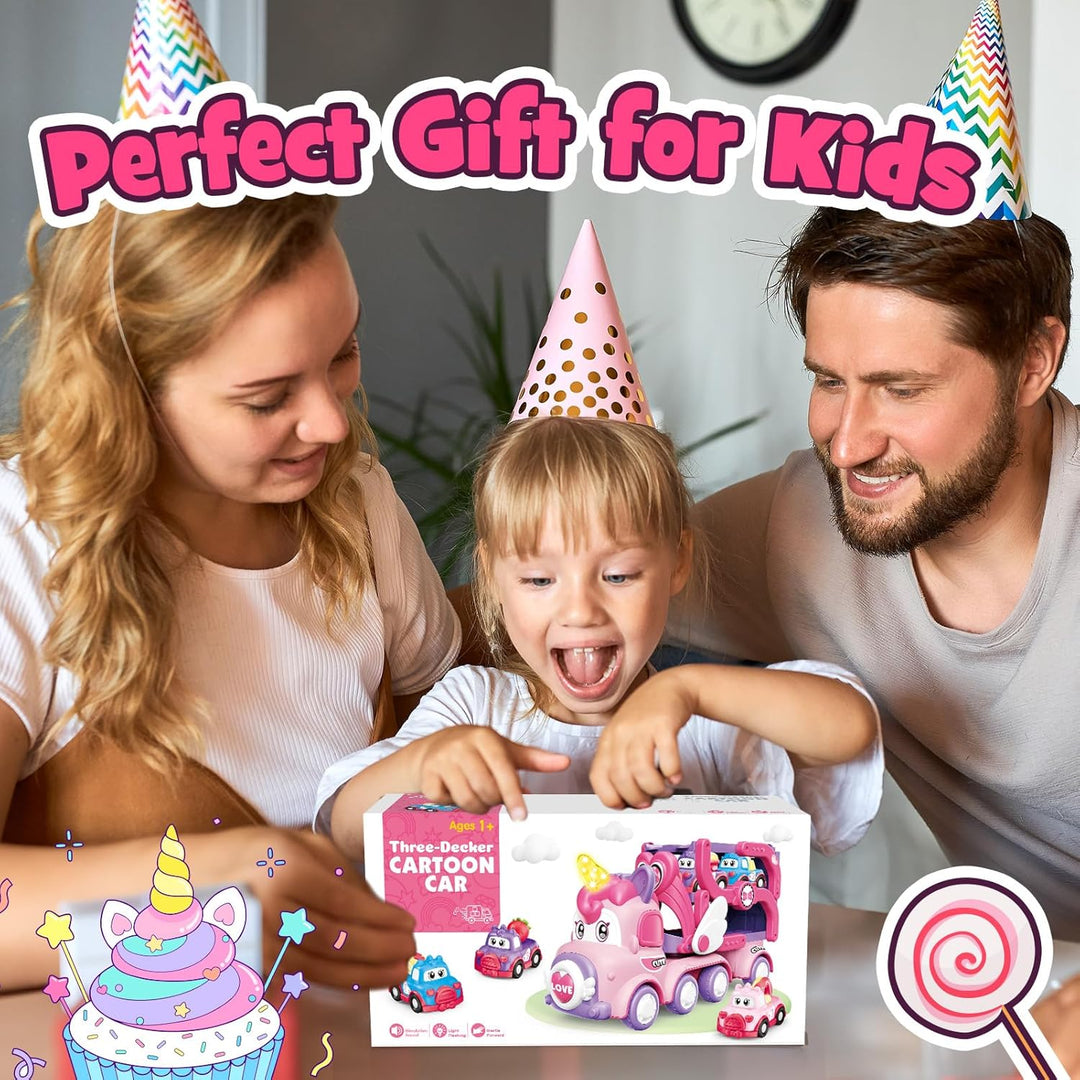 Spielzeug ab 1 2 3 4 5 6 Jahre Mädchen, LKW Spielzeug Geschenk Mädchen 1-6 Jahre Einhorn Geschenke f