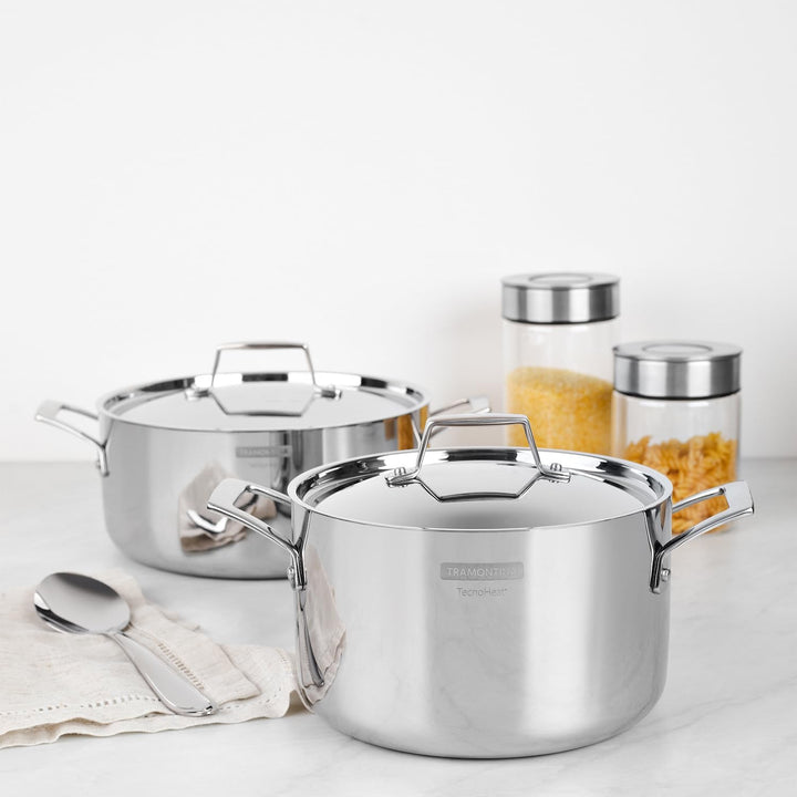 Tramontina GRANO Gemüsetopf, ø 24cm 7,7 Liter, Edelstahl, Induktion, ofenfest Gemüsetopf Ø24 cm, Gem