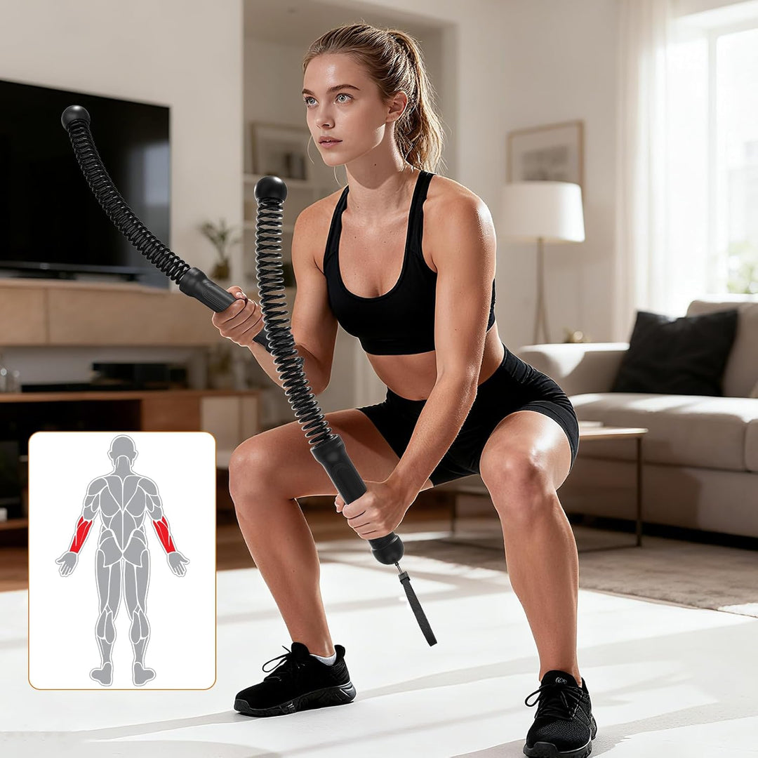 POWER GUIDENCE 2 Stück kabellose Battle Ropes Fitnessseile, tragbare Trainingsseile für Home Gym &amp; H