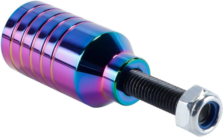 2 Stück Pro Stunt-Scooter Pegs – Regenbogenschwarzes Aluminium mit 12,9-Stufenachse und Befestigungs