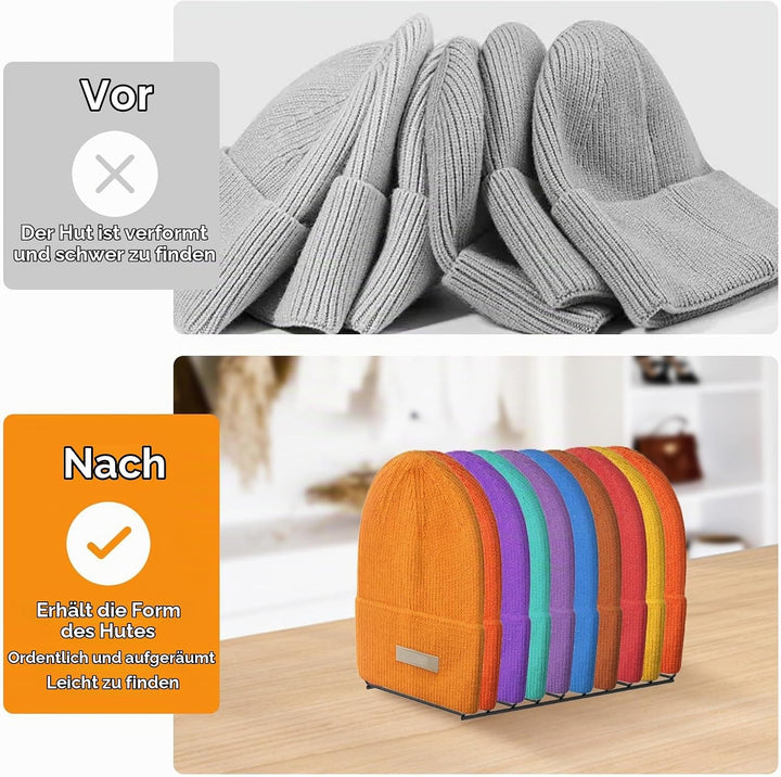 2 Stück Hutständer aus Metall, Wiederverwendbarer Wollmützenhalter Strickmützen Display Regal Vielse