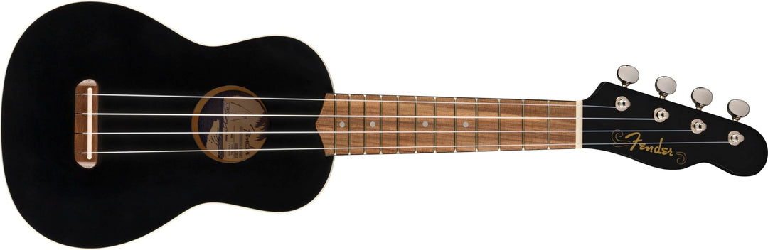 Fender Venedig Sopran-Ukulele, Schwarz Schwarz Venice Soprano, Schwarz Venice Soprano