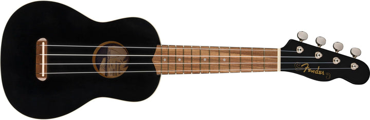 Fender Venedig Sopran-Ukulele, Schwarz Schwarz Venice Soprano, Schwarz Venice Soprano