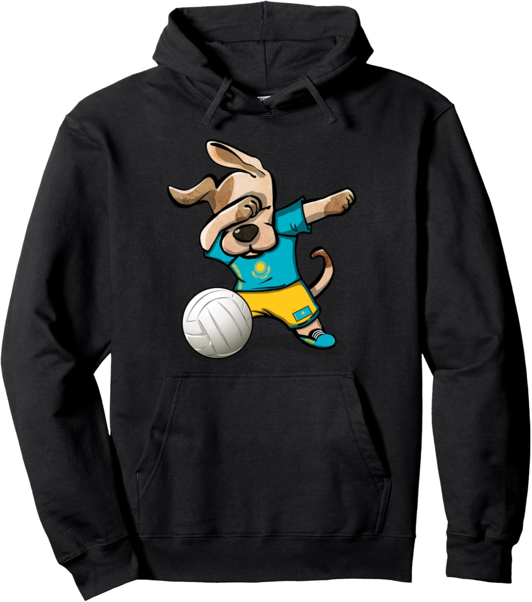 Tupfender Hund Kasachstan Volleyball Kasachstan Flagge Sport Pullover Hoodie