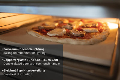 Unold Pizzaofen LUIGI 68816 | Elektrischer Pizza Ofen aus rostfreiem Edelstahl mit bis zu 400°C, nur