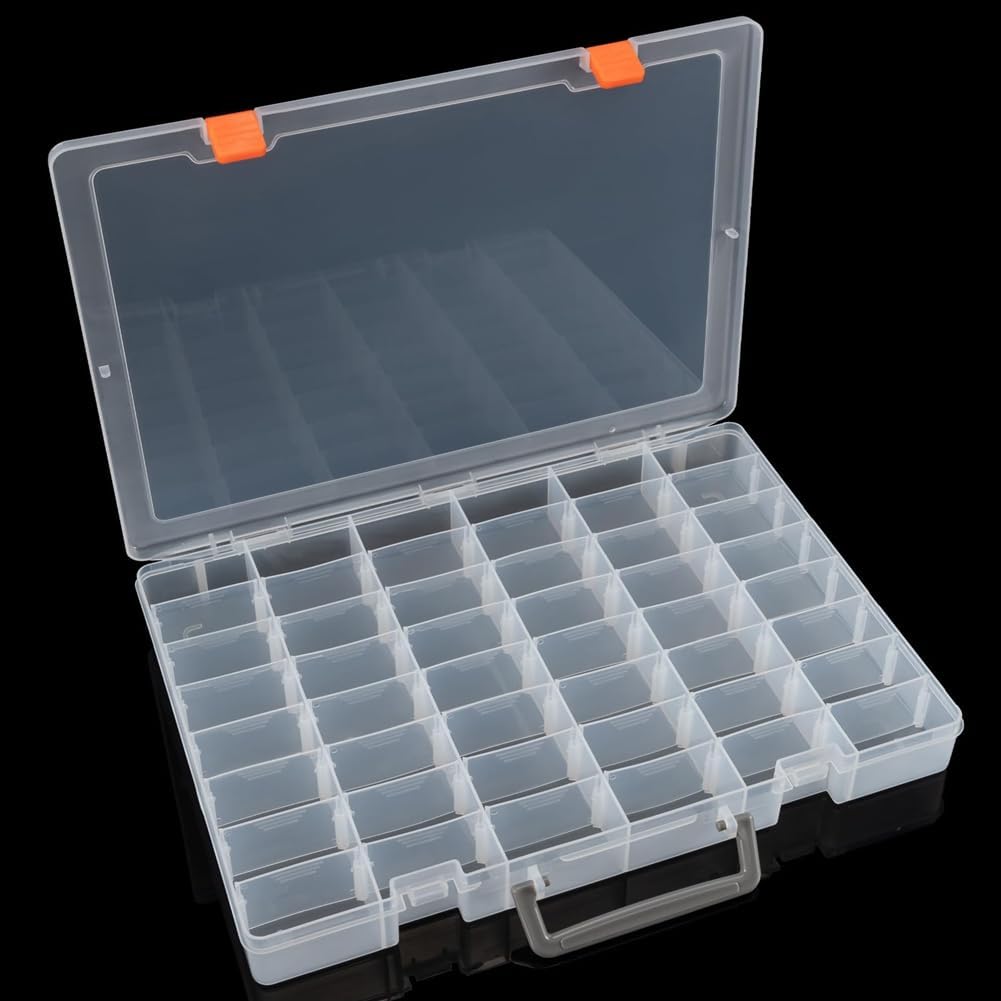 Grosse Organizer-Box Aus Kunststoff mit 48 Fächern und Verstellbaren Trennwänden, Organizer für die