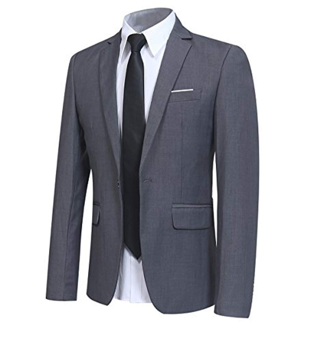 Allthemen Herren Sakko Slim Fit Sportlich Blazer Anzugjacke 1 Knopf Business Hochzeit Freizeit XS Gr