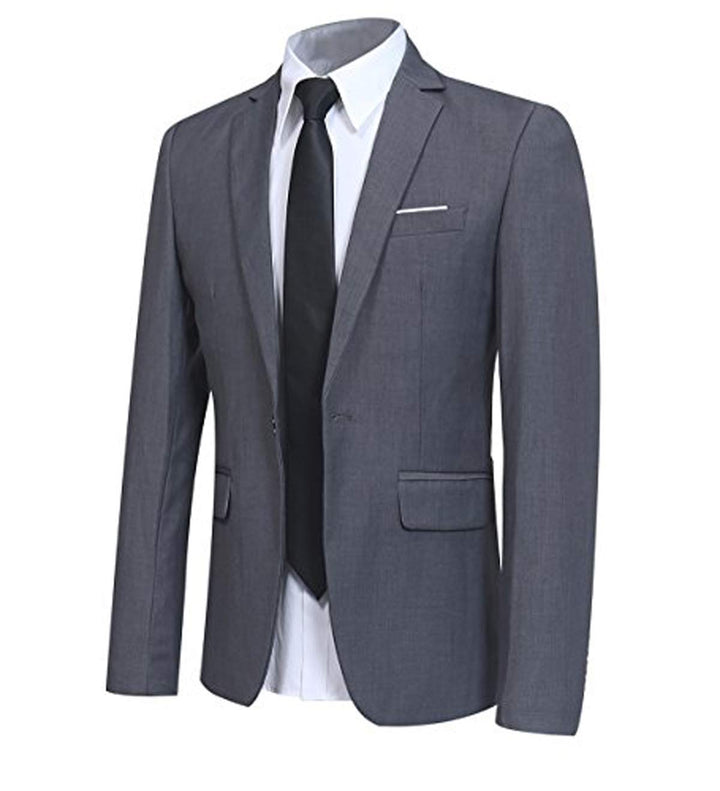 Allthemen Herren Sakko Slim Fit Sportlich Blazer Anzugjacke 1 Knopf Business Hochzeit Freizeit XS Gr