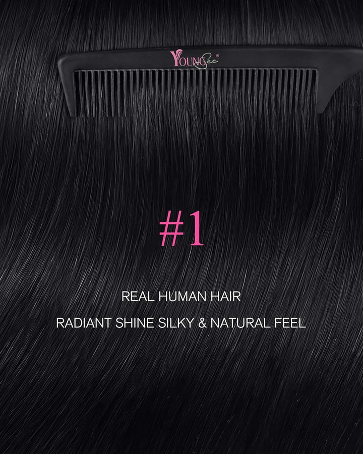 YoungSee Echthaar Extensions Tape Schwarz Tape Extensions Echthaar Schwarz Tape in Extensions Echtha