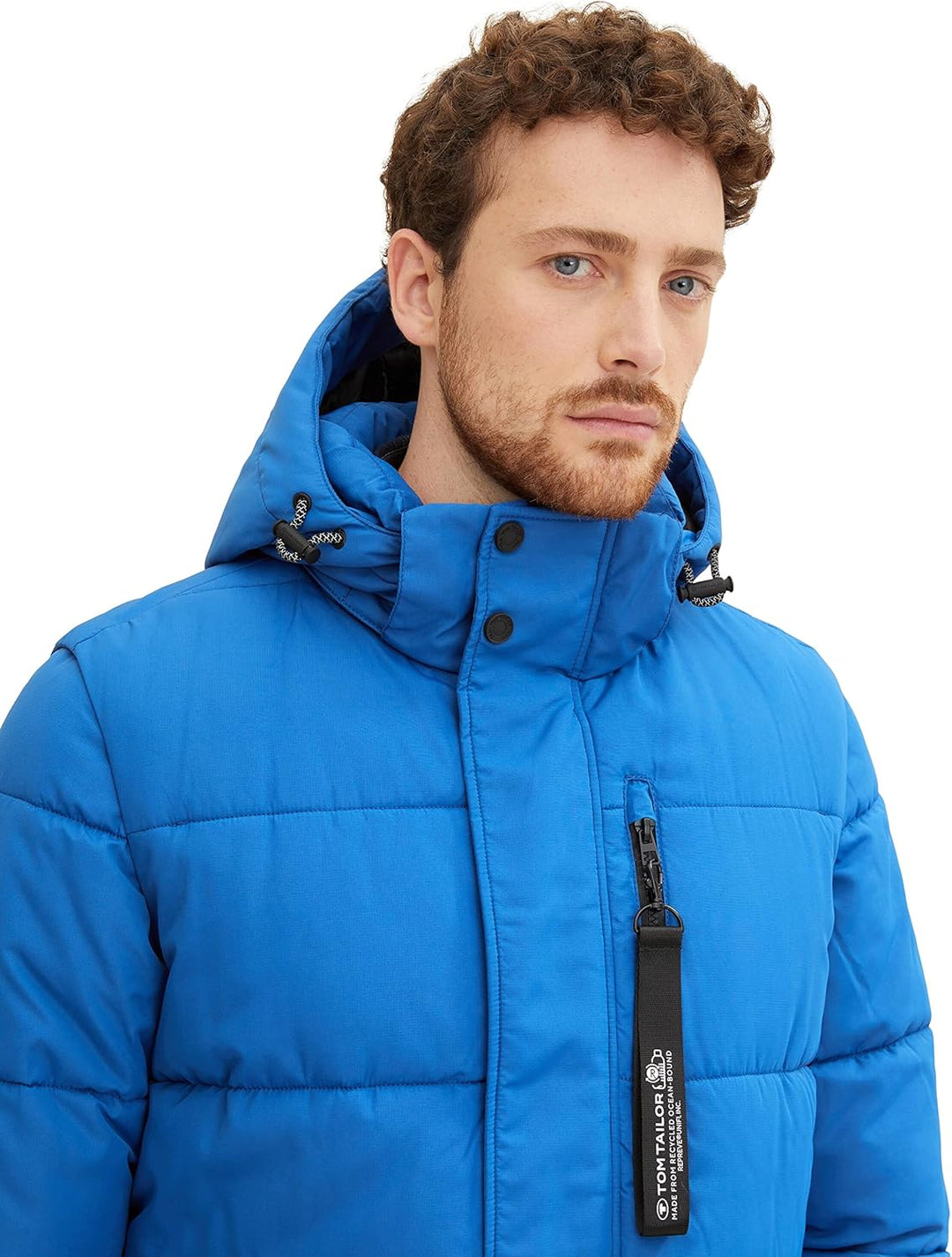 TOM TAILOR Herren puffer jacket with hood M 19168 - Hockey Blue, M 19168 - Hockey Blue