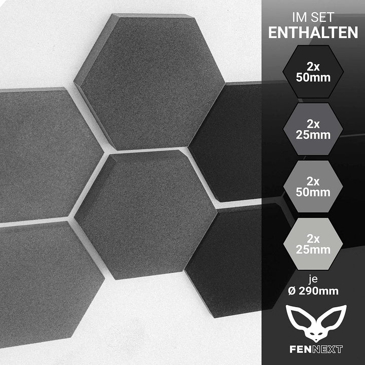 FENNEXT ® Velvet Schallabsorber Wand - Dekorative Hexagon Akustikpaneele für Gaming, YouTube Studio,