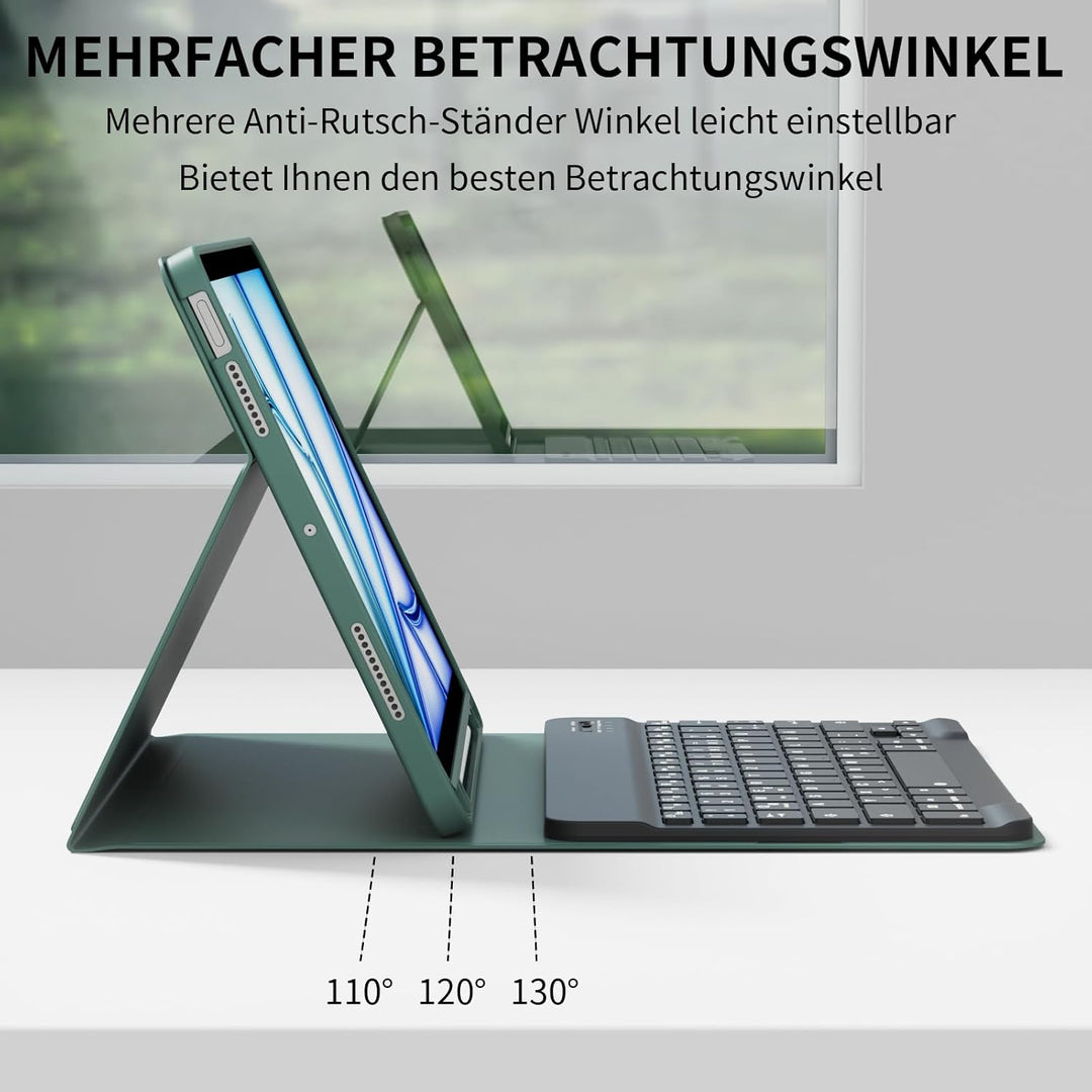 KVTVOU Tastatur Hülle für iPad Air 11 Zoll 2026/2025/2024, iPad Air 5./4. Generation 10,9 Zoll 2022/