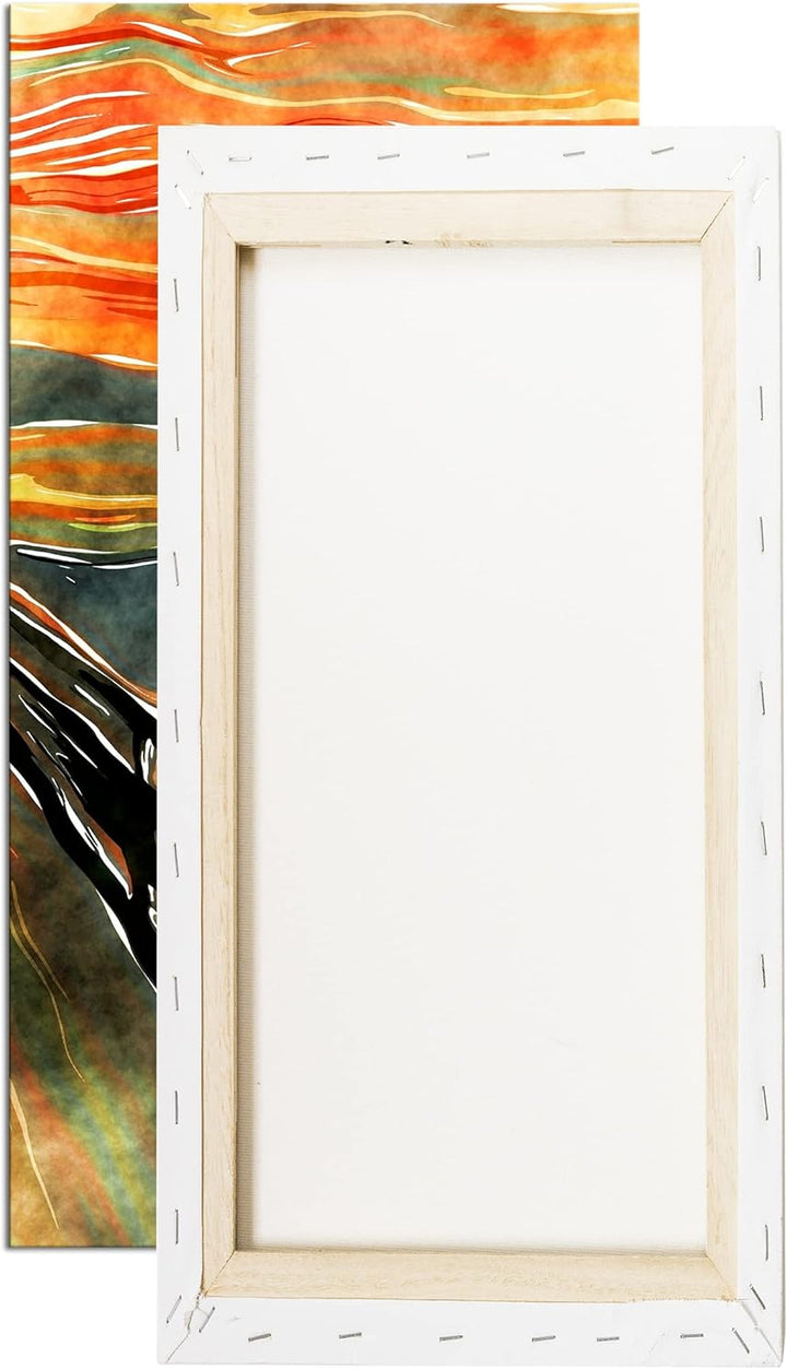 deyoli Edvard Munch Der Schrei Panorama 80x40 cm als Leinwandbild, Motiv fertig gerahmt auf Echtholz