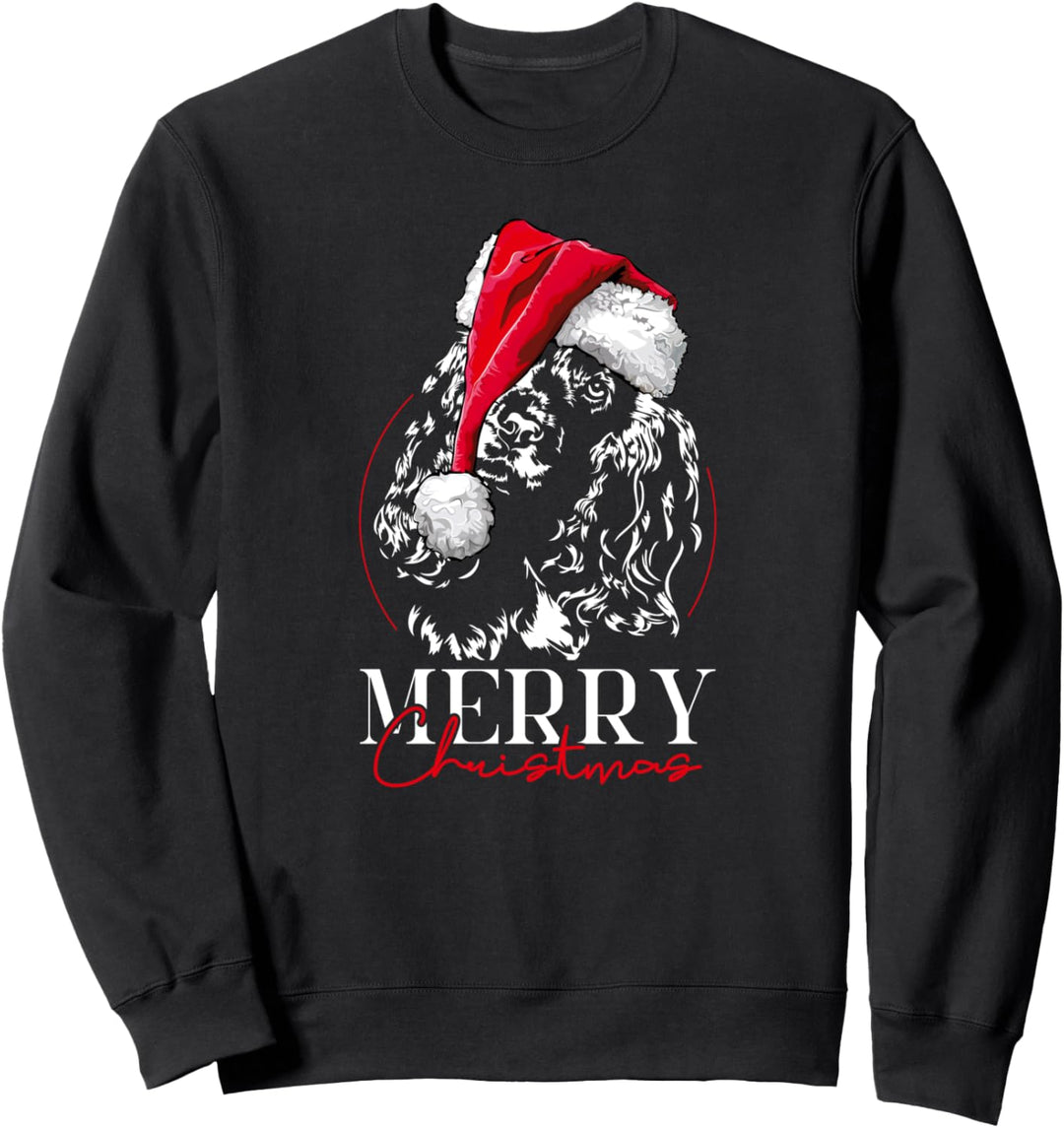 Santa Cocker Spaniel Merry Christmas Weihnachten Hunde Sweatshirt