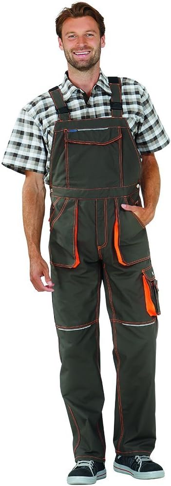 Planam Grösse 42 Unisex Basalt Neon Latzhose Oliv orange Modell 6232 Oliv/Orange 164, Oliv/Orange 16