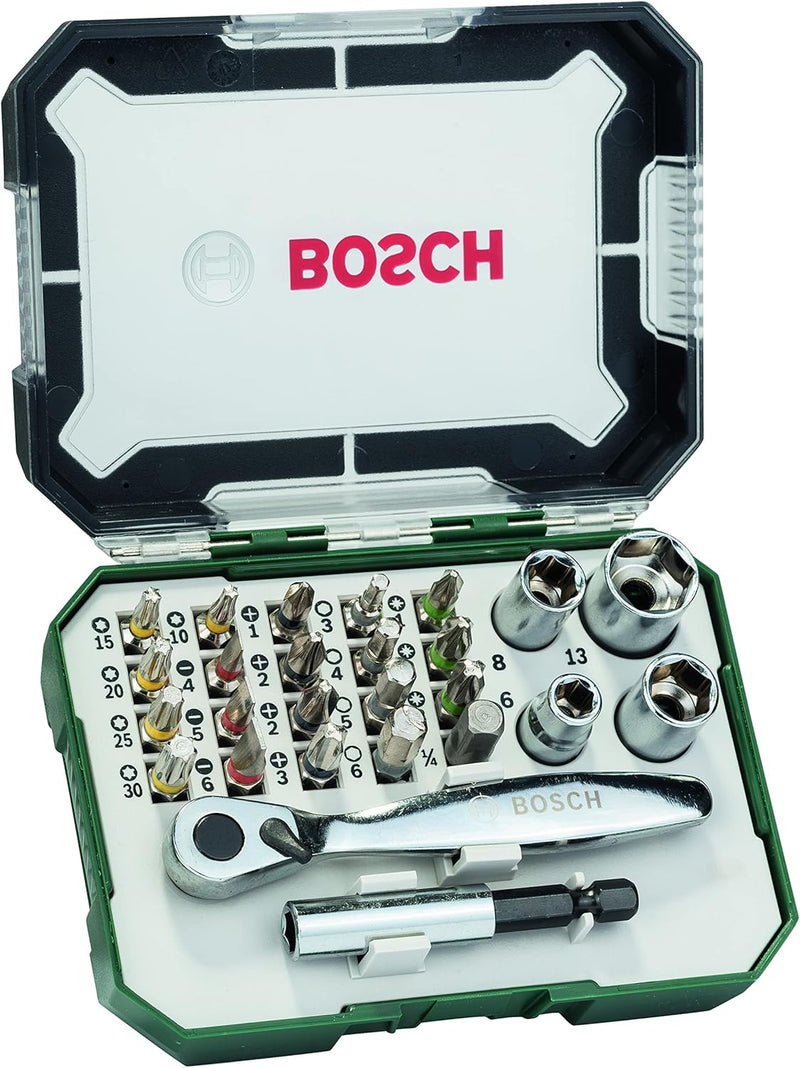 Bosch 26tlg. Schrauberbit und Ratschen-Set (PH-, PZ- & 46tlg. Schrauberbit und Steckschlüssel-Set (P