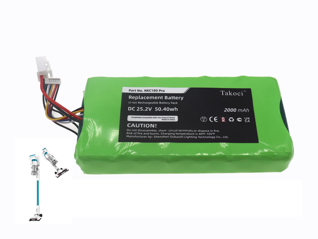 AUVTKALL Ersatzakku für Eureka NEC180 ProBP25220F 25,2 V 2000 mAh