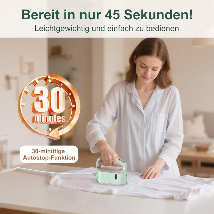 Newbealer Dampfbügeleisen, Kontinuierlicher Turbo-Dampf für Kleidung, 360° horizontales und vertikal