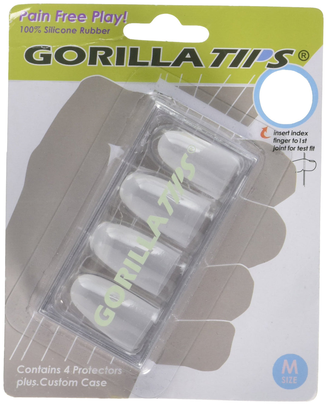 Alfred Music Publishing Gorilla Tips Fingerschützer (Grösse M, Transparenter Kunststoff, blau oder t