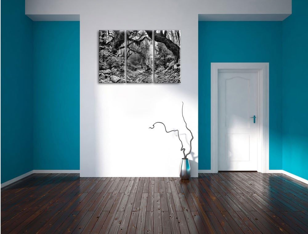 Pixxprint Mystischer Regenwald als Leinwandbild | Grösse: 3 Teilig (120x80) | Wandbild| Kunstdruck |