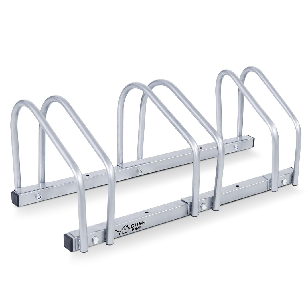 CCLIFE Fahrradständer Boden für 3 Fahrräder mit Reifenbreiten bis 55 mm Eisen Fahrradhalter 71 x 32