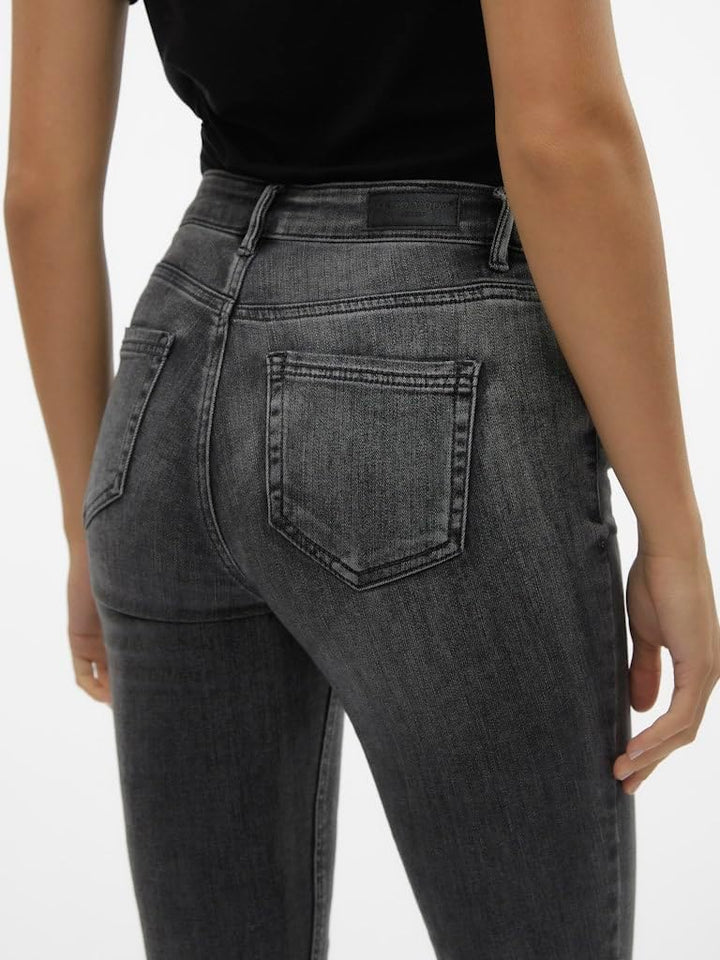 VERO MODA Female Skinny Jeans VMFLASH Mid Rise Skinny Fit Jeans XS / 32L Medium Grey Denim, XS / 32L