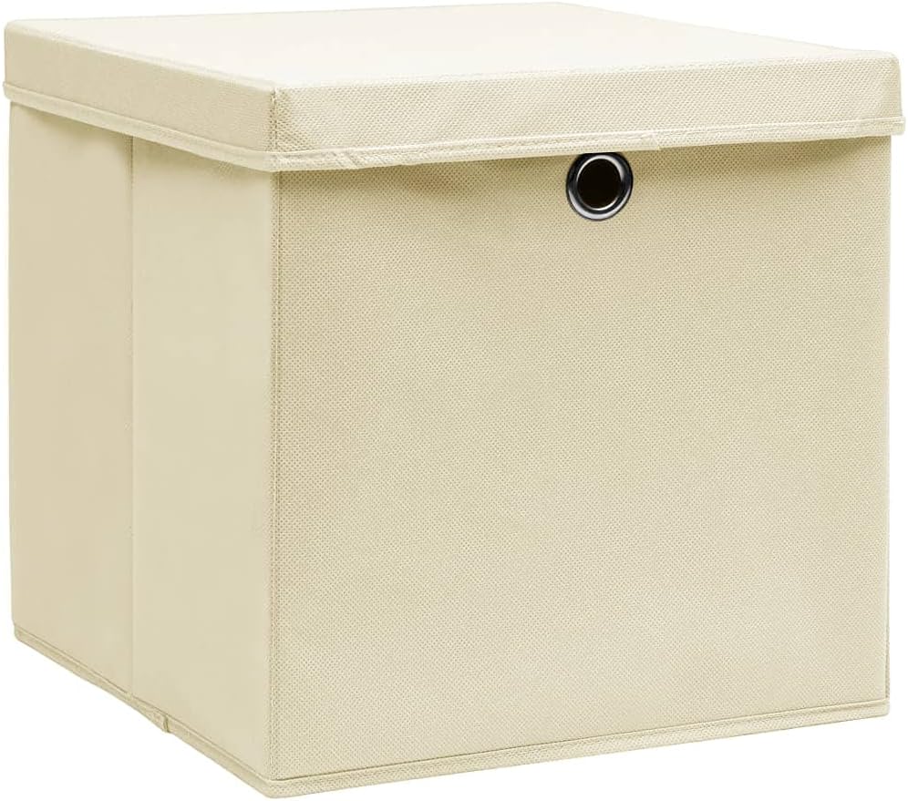 10 Stück Aufbewahrungsbox Mit Deckel 32X32X32 cm Faltbox Mit Fingerloch Storage Boxes Faltbarer Orga